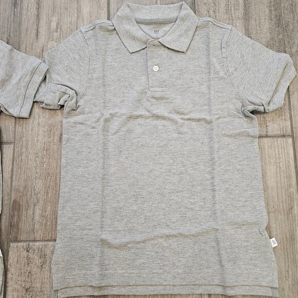 Gap Kids Polo Shirt Lot of 2 Boys M Gray Uniform Short Sleeve School Basics - Picture 2 of 8